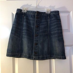 Abercrombie & Fitch Jean Button Up Skirt
